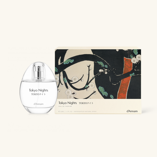 Tokyo Nights perfume bottle and packaging on a white background