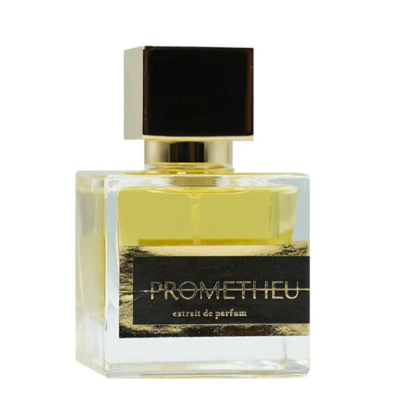 Perfume bottle labeled 'Prometheu' on a white background