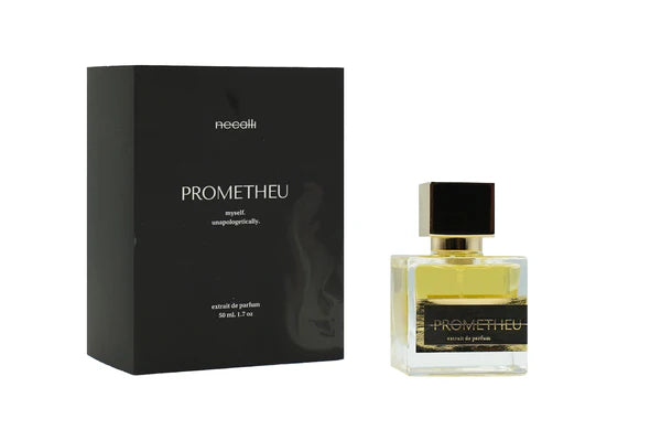 Prometheu perfume bottle and packaging on a white background